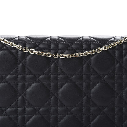 Christian Dior Lambskin Cannage Lady Dior Chain Wallet Black 11 of 13