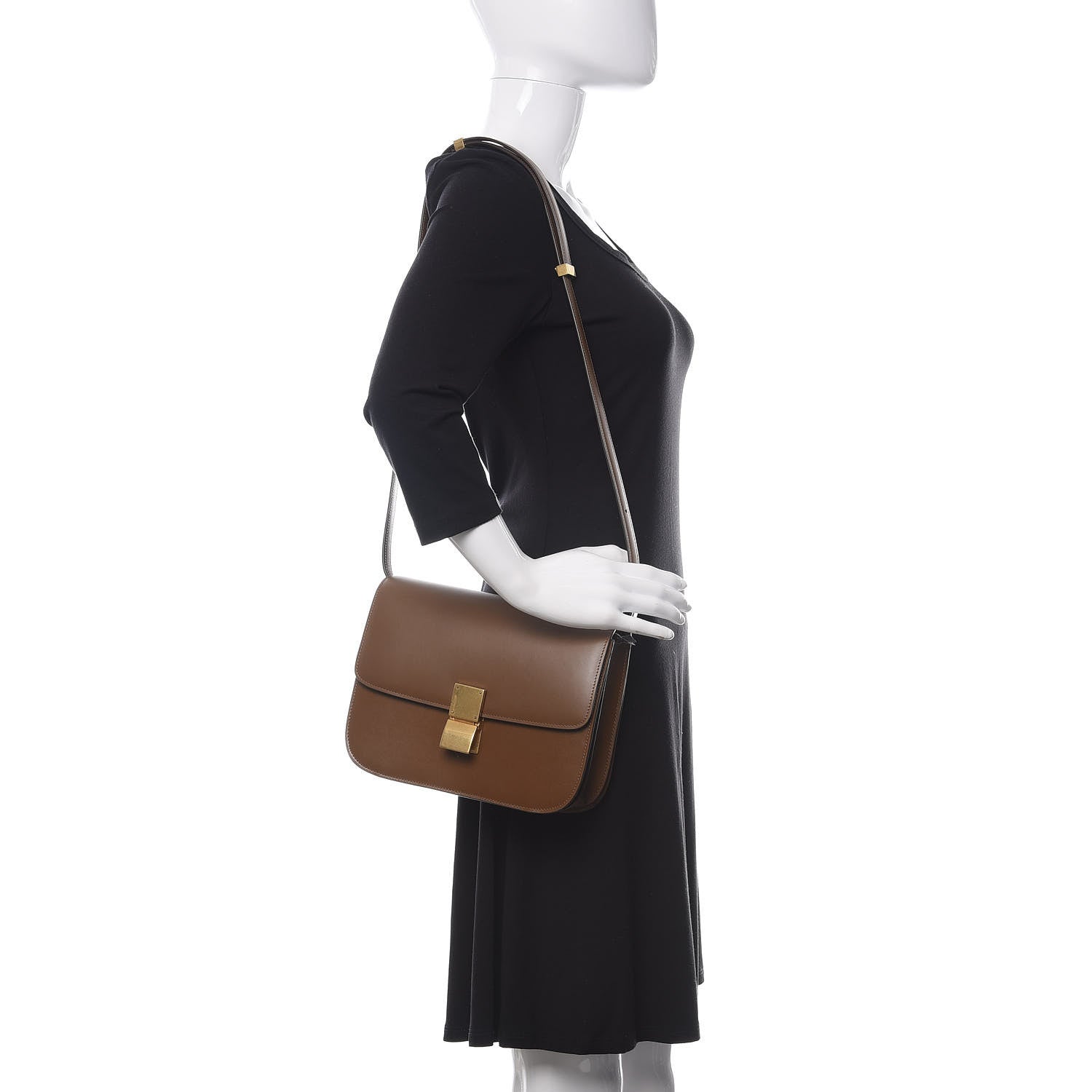 Celine Box Calfskin Medium Classic Box Flap Bag Camel 2 of 9