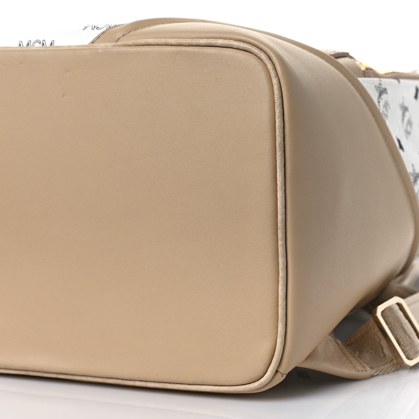 Metallic Visetos Spot MD Backpack Beige White