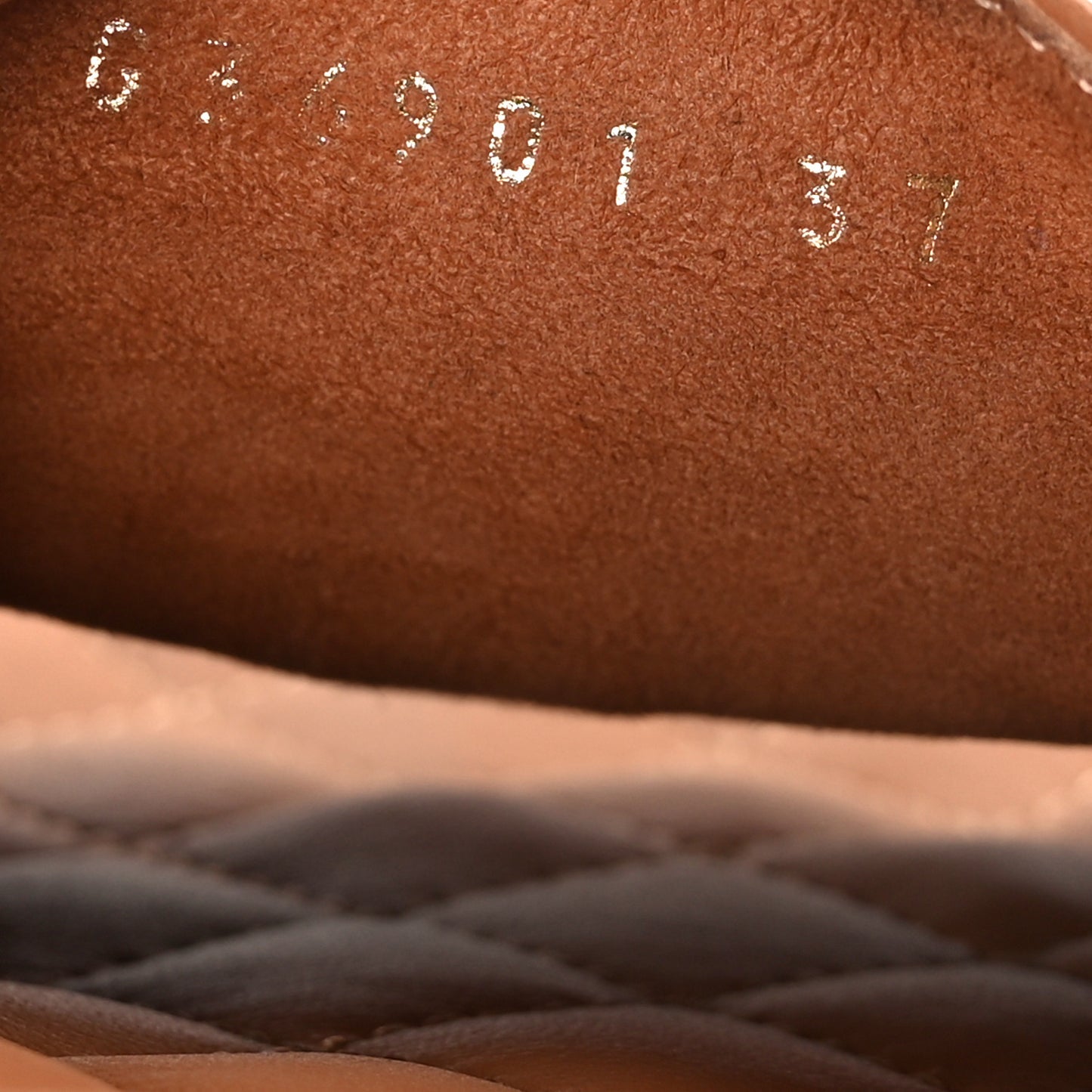 Lambskin Quilted CC Mules Sandals 37 Brown