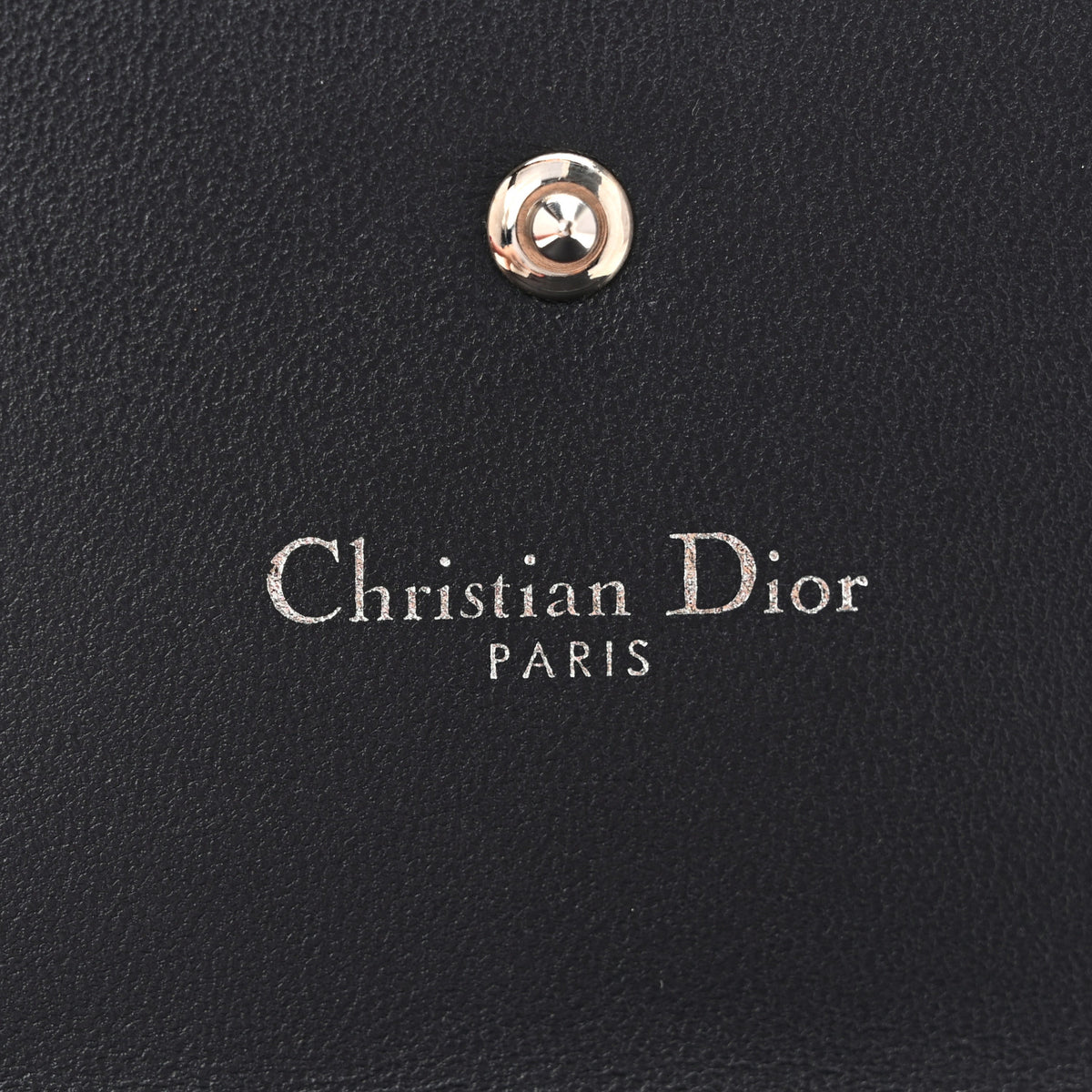 Christian Dior Metallic Patent Micro-Cannage Diorama Elancee Wallet Onyx Silver 6 of 11