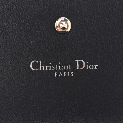 Christian Dior Metallic Patent Micro-Cannage Diorama Elancee Wallet Onyx Silver 6 of 11