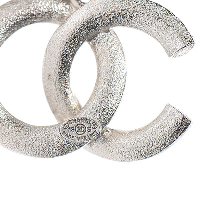 Chanel Baguette Crystal CC Drop Earrings Silver 4 of 5