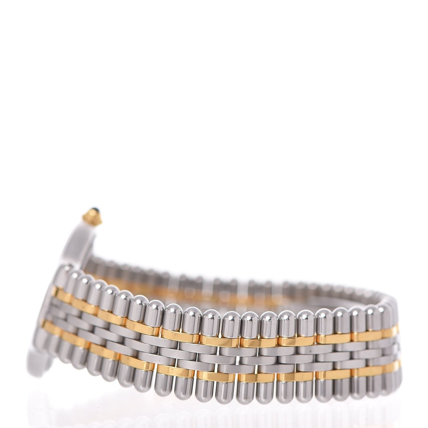 Stainless Steel 18K Yellow Gold 28mm Must De 21 Bullet Link Quartz Watch
