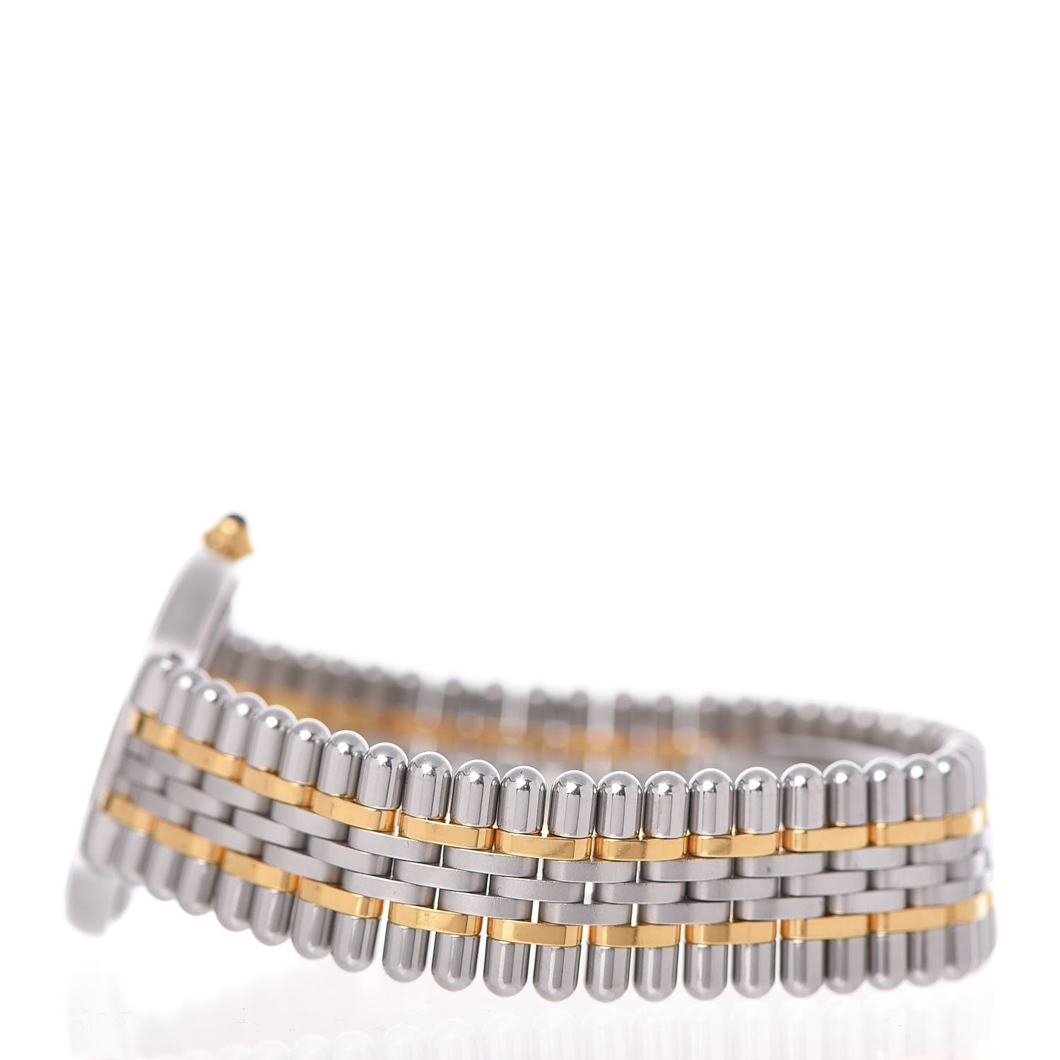 Cartier Stainless Steel 18K Yellow Gold 28mm Must De 21 Bullet Link Quartz Watch 4 of 10