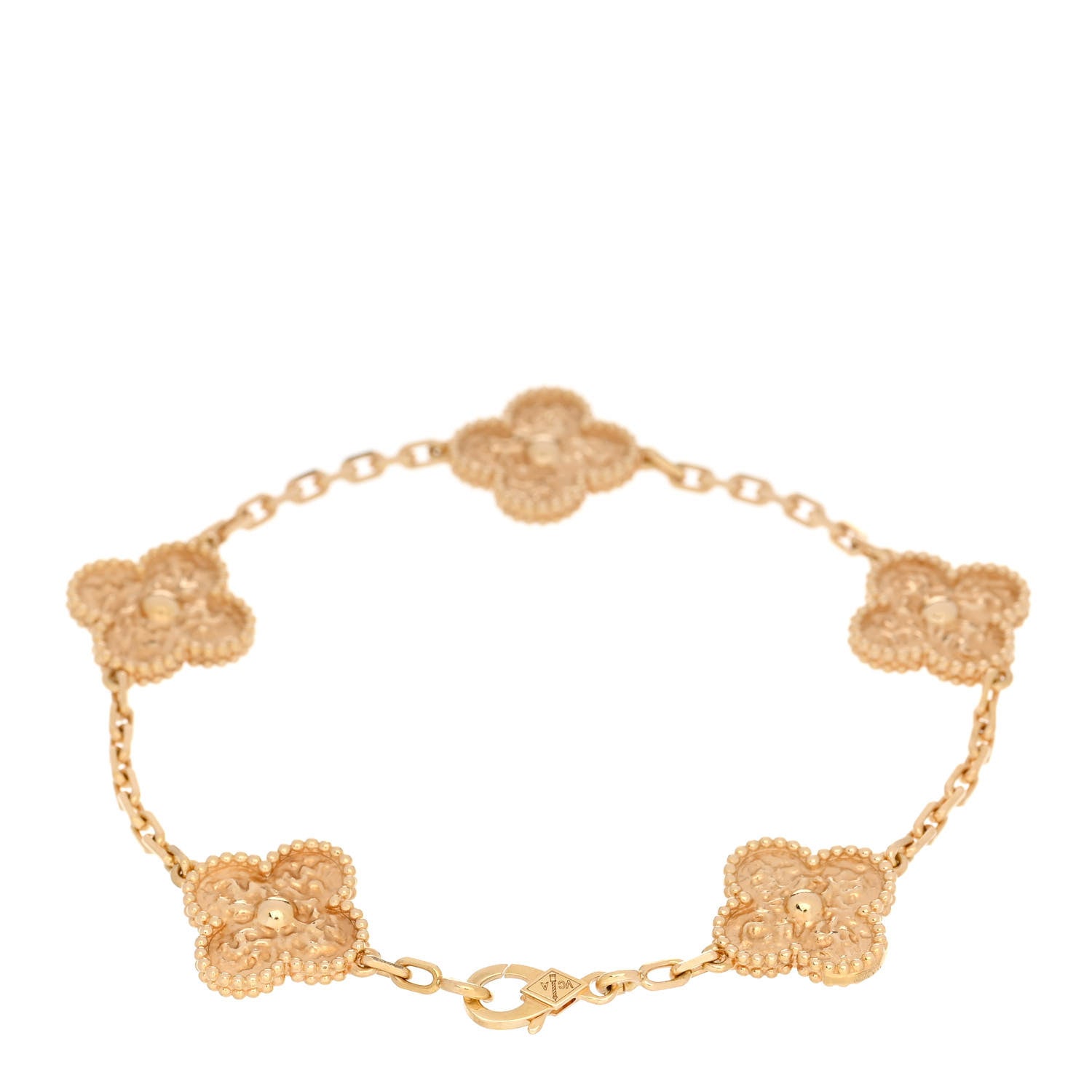 Van Cleef & Arpels 18K Yellow Gold 5 Motifs Vintage Alhambra Bracelet 2 of 4