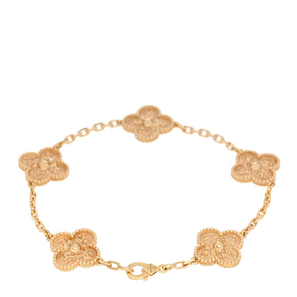 Van Cleef & Arpels 18K Yellow Gold 5 Motifs Vintage Alhambra Bracelet 2 of 4