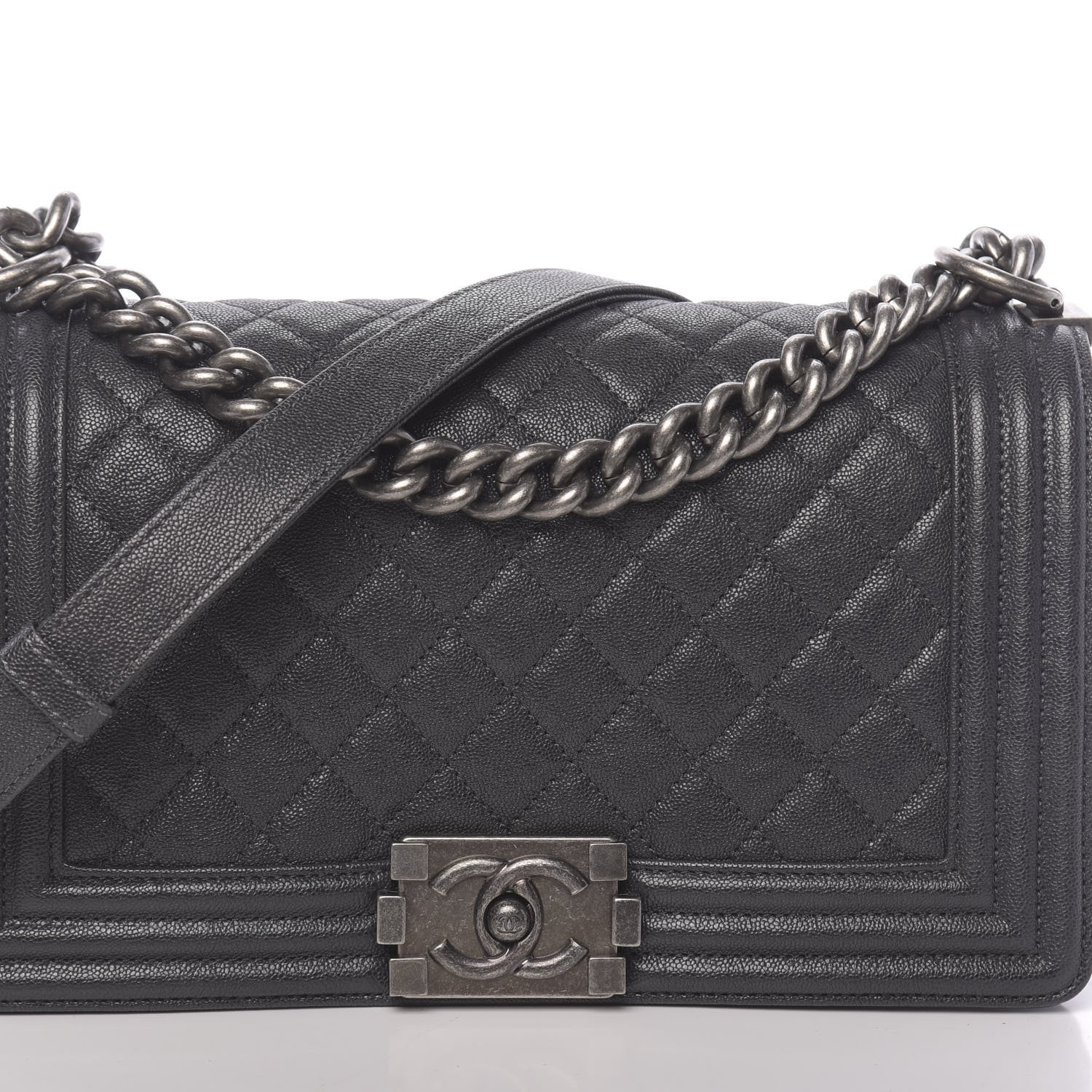 Chanel Caviar Quilted Medium Boy Flap Grey 8 of 11