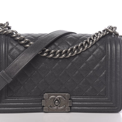 Chanel Caviar Quilted Medium Boy Flap Grey 8 of 11