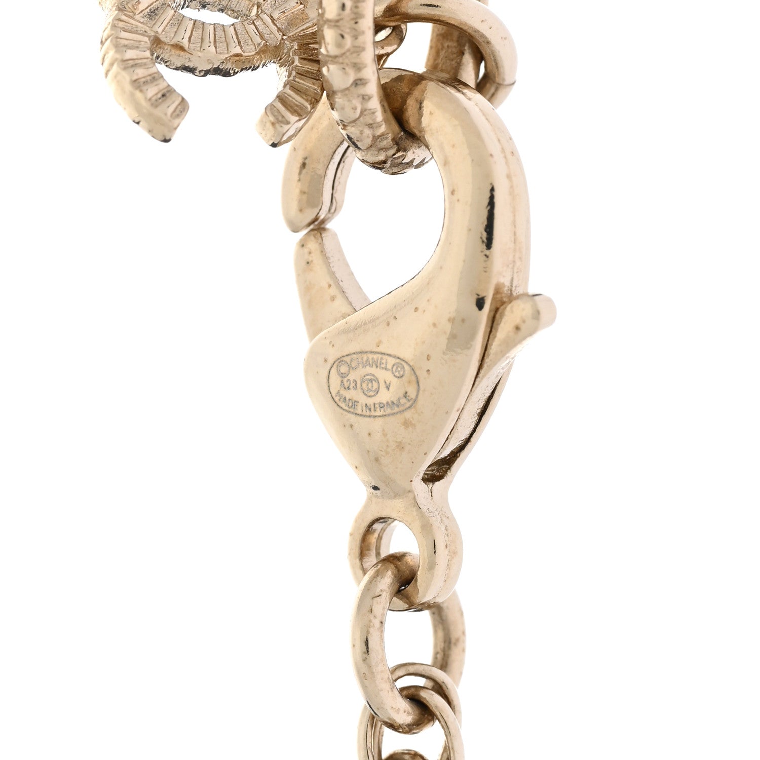 Chanel Pearl CC Round Pendant Necklace Gold 4 of 5
