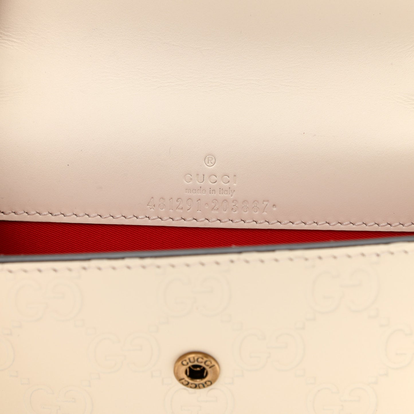 Guccissima Mini Cherry Chain Bag White