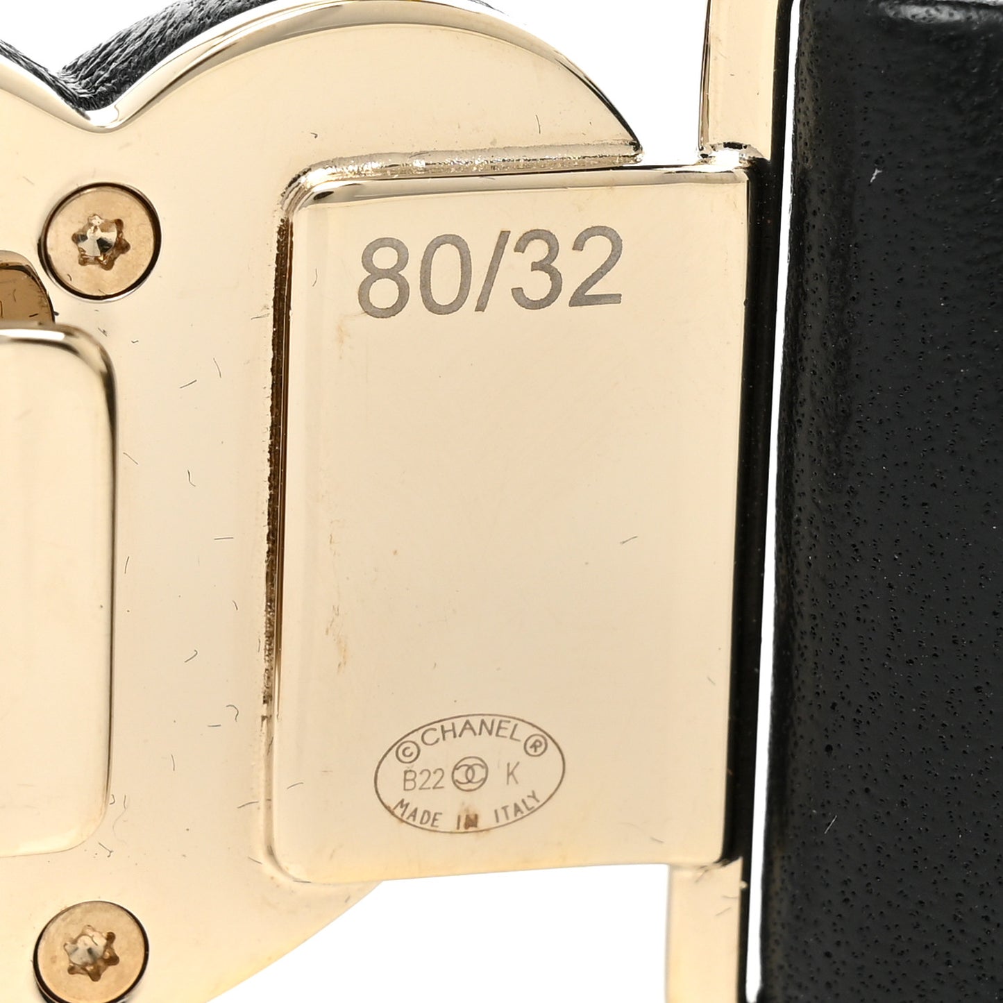 Calfskin CC Heart Belt 80 32 Black