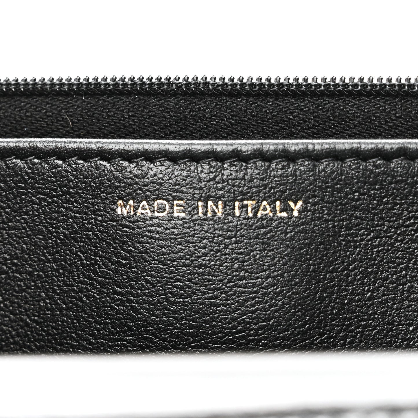Shiny Lambskin Quilted Golden Links Wallet On Chain WOC Black