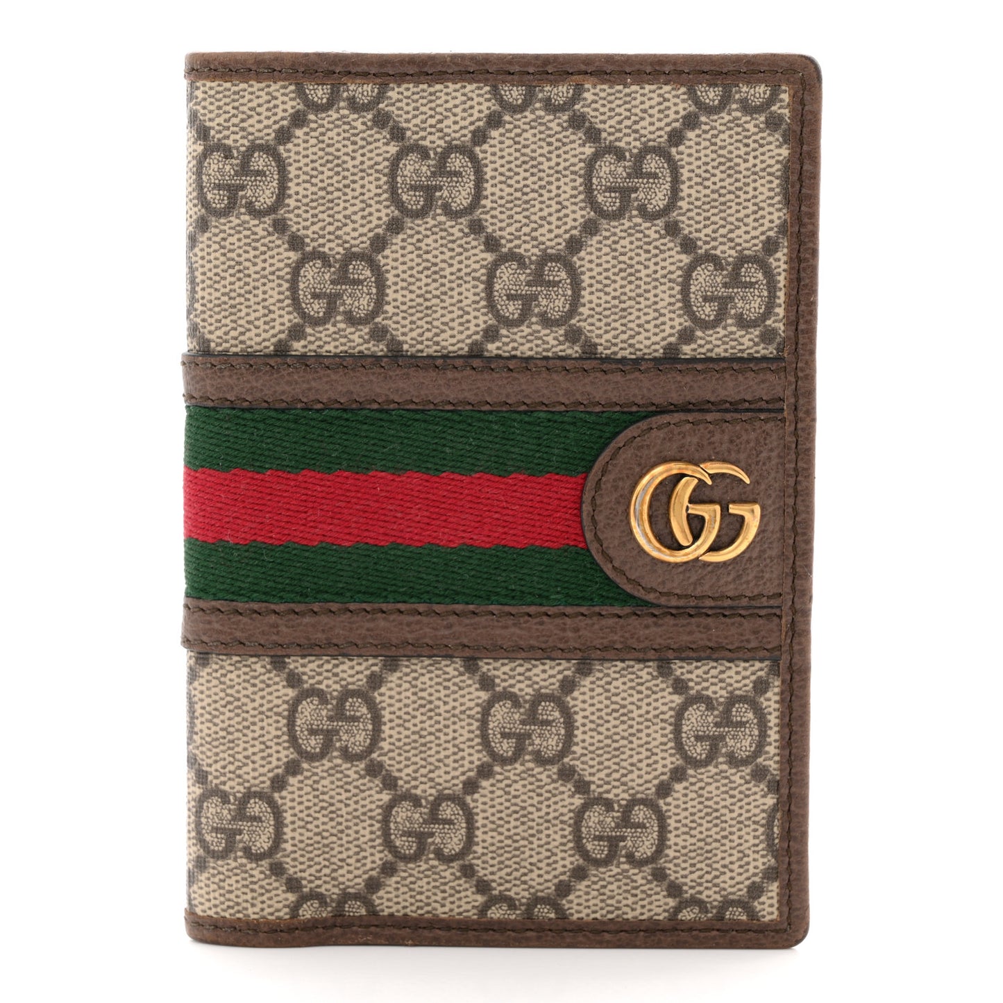GG Supreme Monogram Web Ophidia Passport Case Beige New Acero