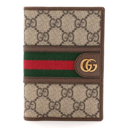 Gucci GG Supreme Monogram Web Ophidia Passport Case Beige New Acero 1 of 7