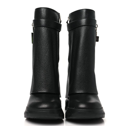 Givenchy Grained Calfskin Shark Lock Biker Ankle Boots 38 Black 3 of 9