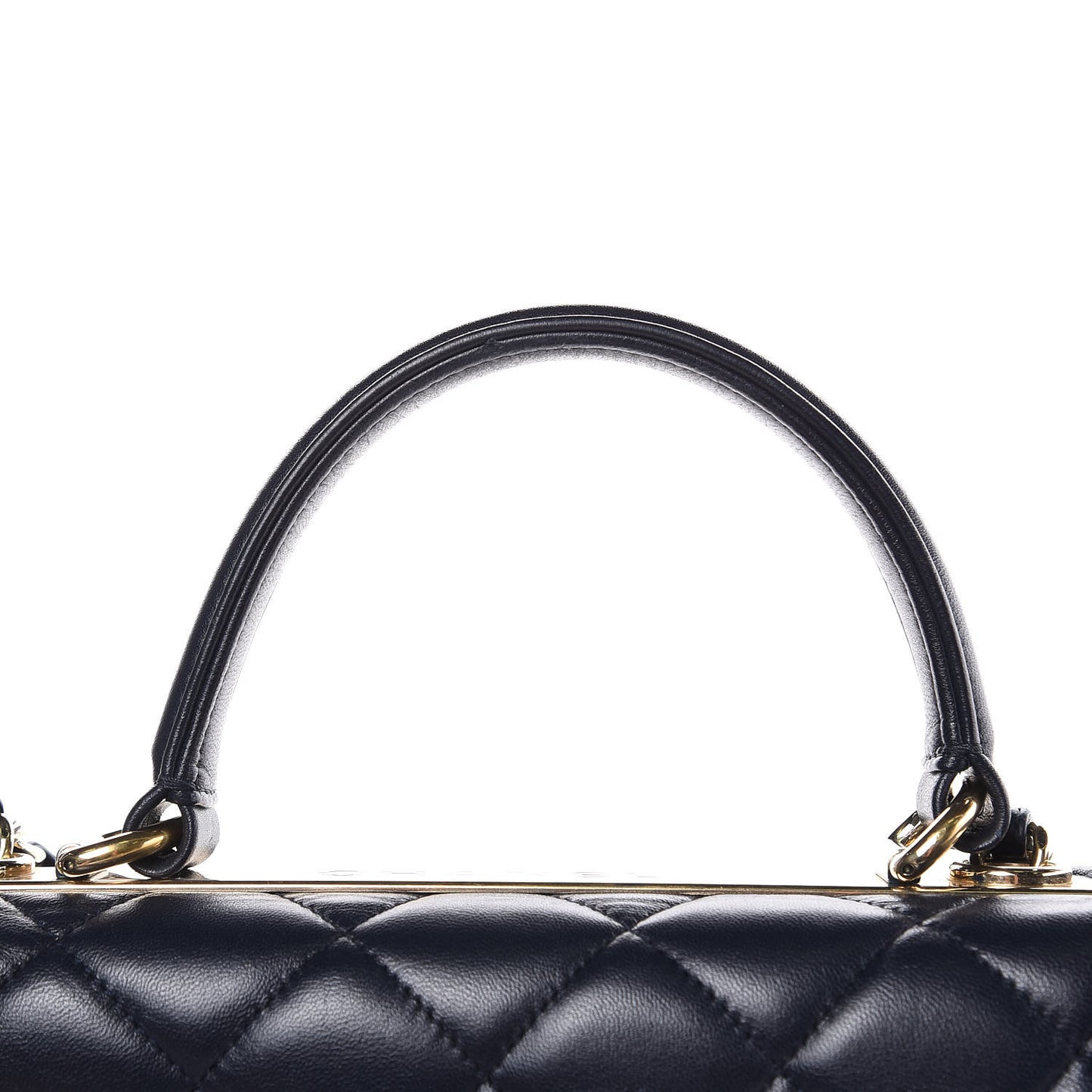 Lambskin Quilted Large Trendy CC Dual Handle Flap Bag Navy