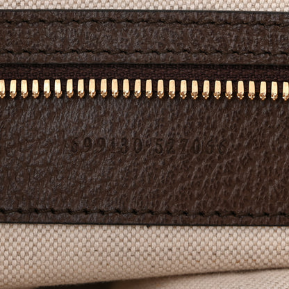 Gucci Monogram Jumbo GG Textured Dollar Calfskin Web Wristlet Messenger Bag Camel Ebony New Acero 7 of 10