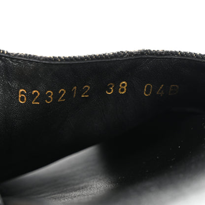 Gucci Jacquard Black Denim GG Monogram Angelina Platform 55mm Slide Sandals 38 Black Ivory 8 of 9