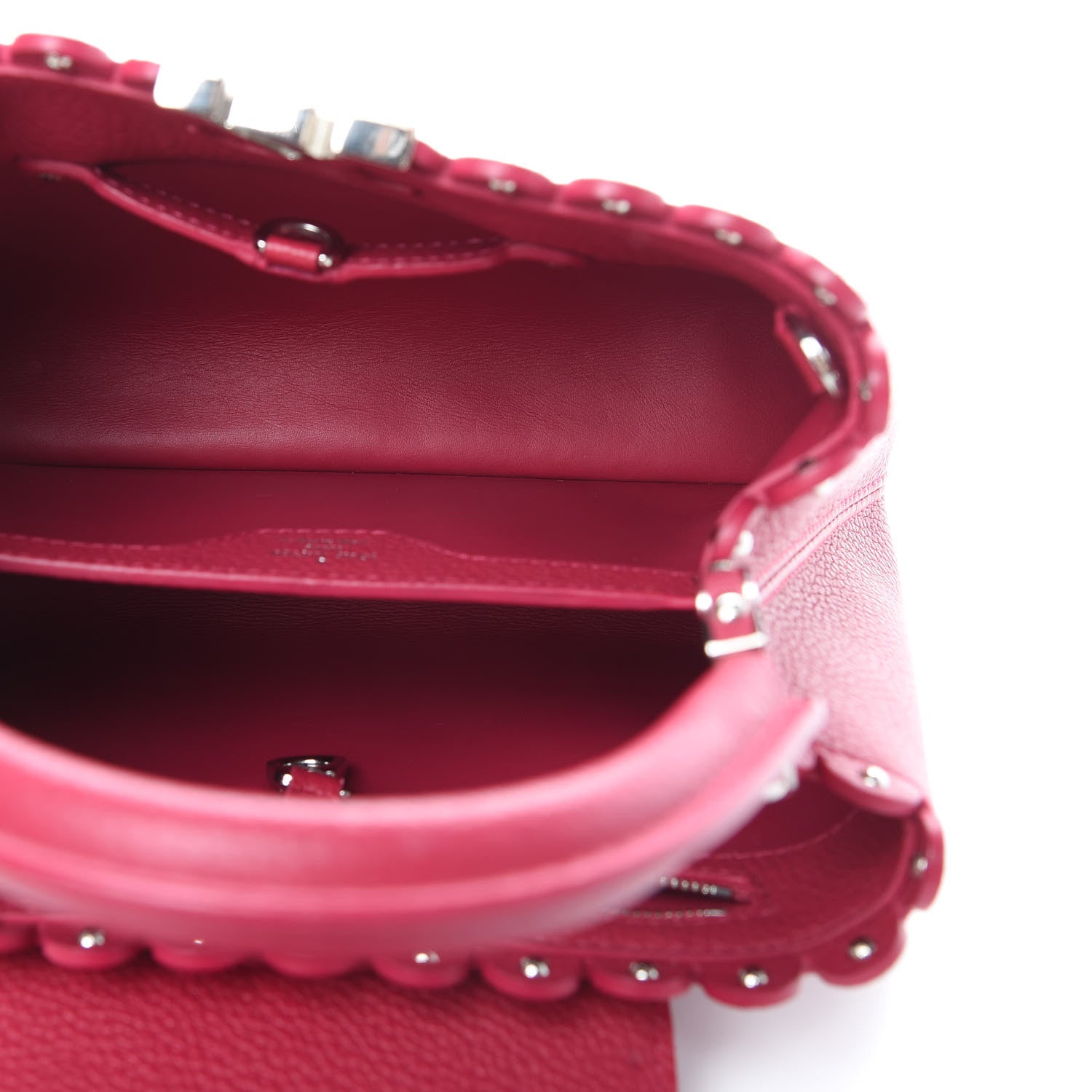 Louis Vuitton Taurillon Lace Croquets Capucines BB Groseille 5 of 11
