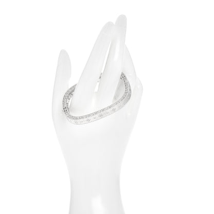Roberto Coin 18K White Gold Diamond Princess Satin Fleur De Lis Bangle Bracelet 2 of 4