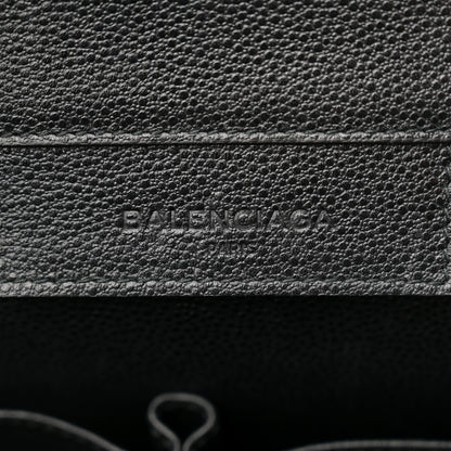 Balenciaga Grained Calfskin Papier Flap Tote Black 7 of 16