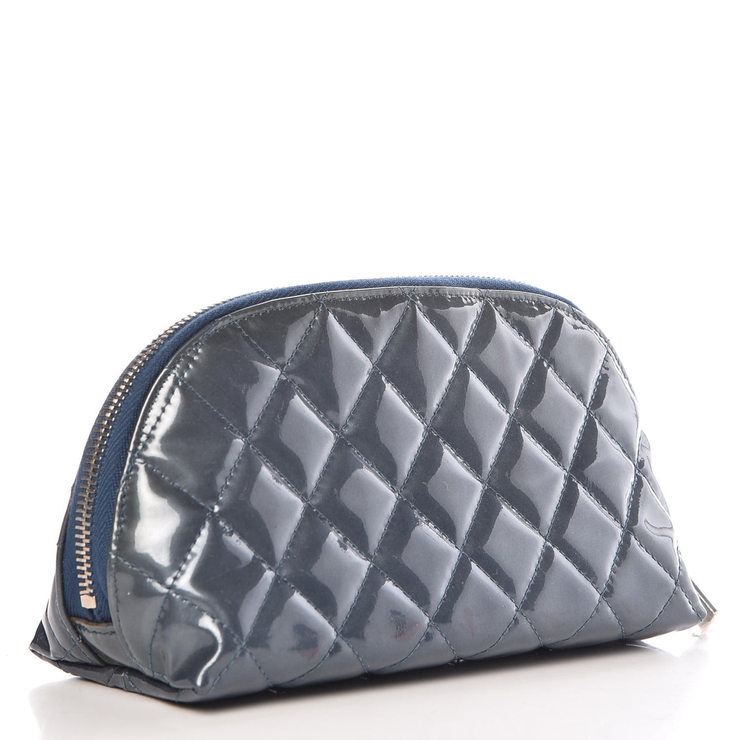 Vinyl Quilted Brilliant Cosmetic Case Royal Blue