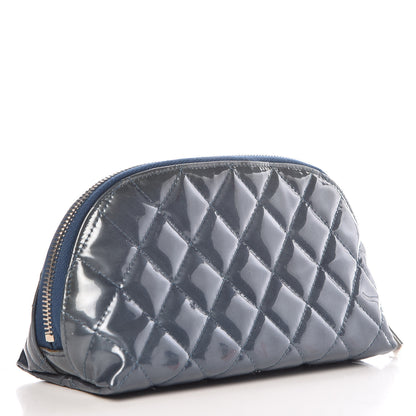 Chanel Vinyl Quilted Brilliant Cosmetic Case Royal Blue 3 of 10