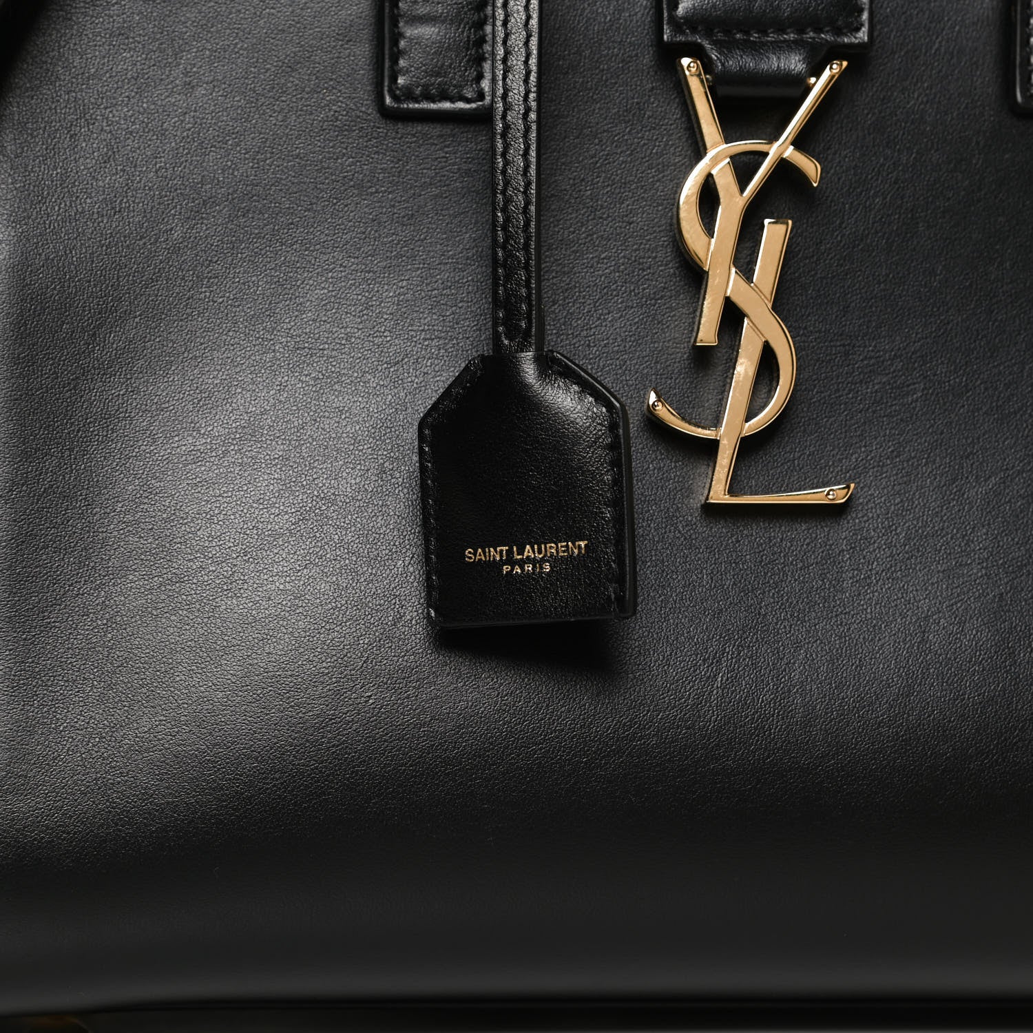 Saint Laurent Calfskin Monogram Baby Cabas Black 10 of 10
