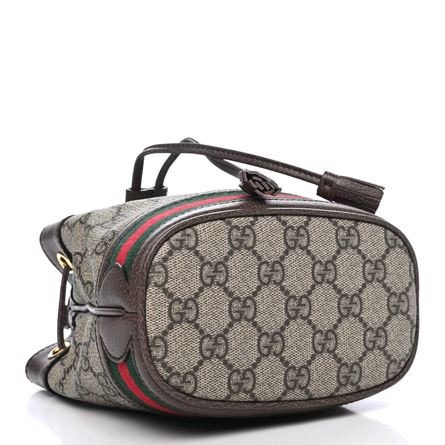 Gucci GG Supreme Monogram Web Mini Ophidia Bucket Bag Brown 3 of 4