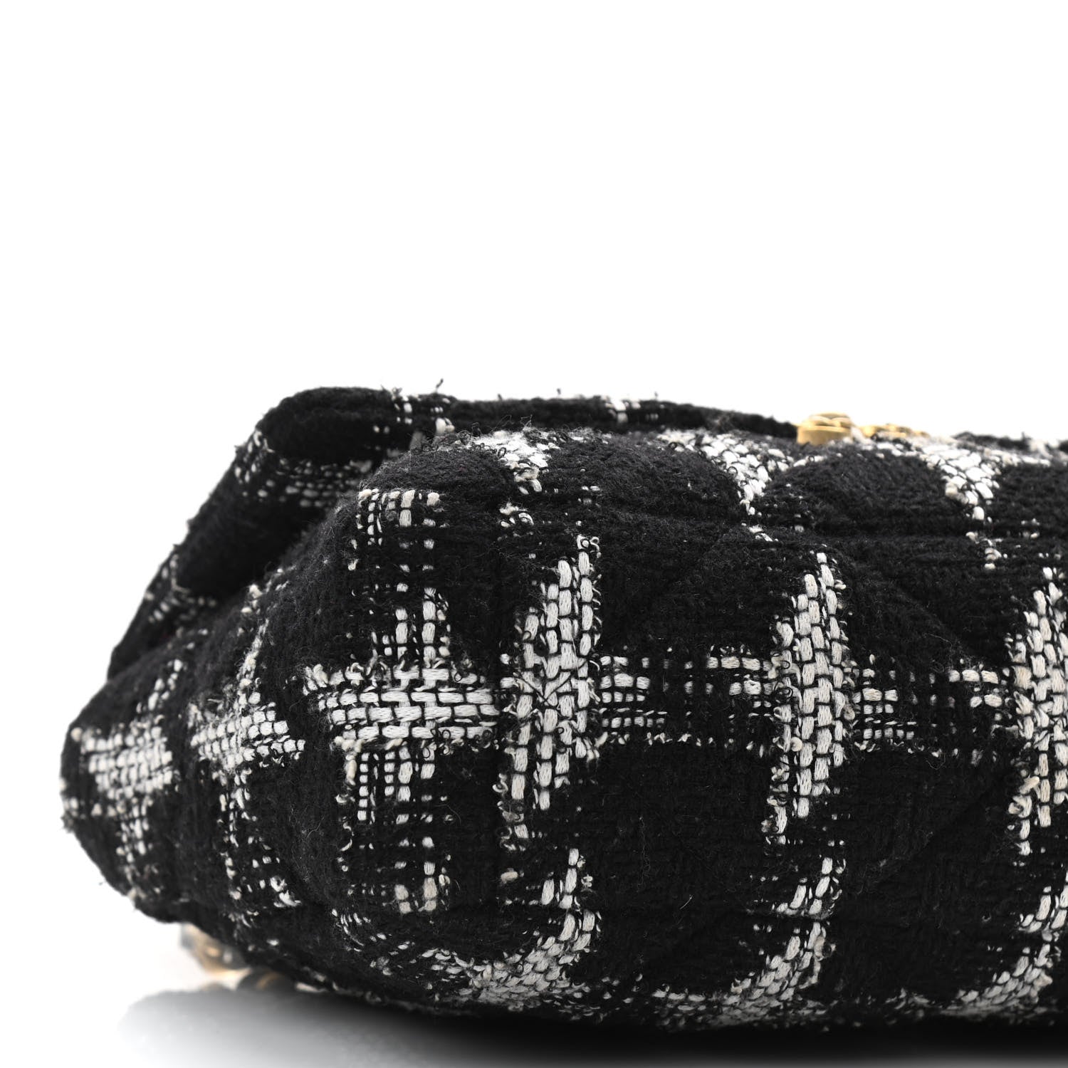 Chanel Tweed Quilted Large Chanel 19 Flap Black White 9 of 10