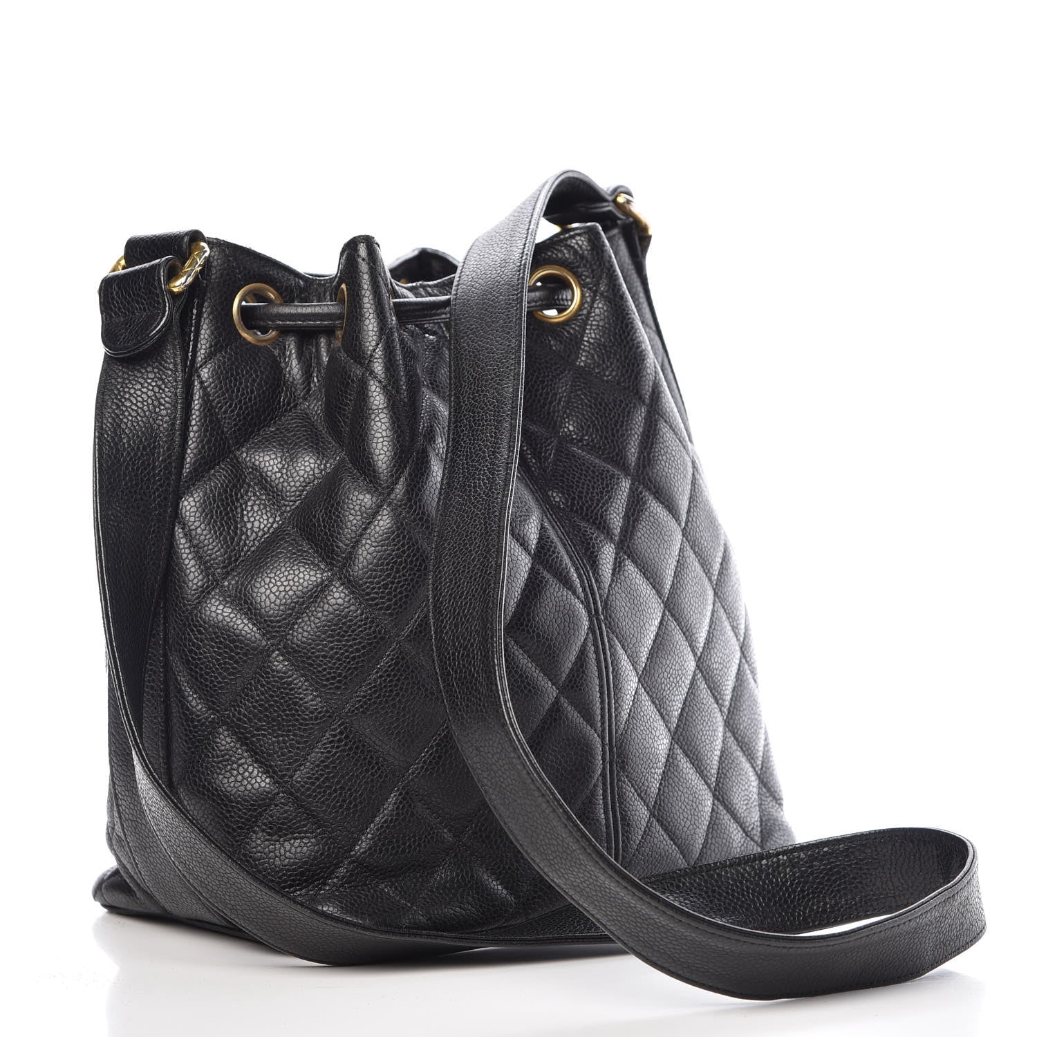Chanel Caviar Quilted Drawstring Shoulder Bag Black 4 of 12