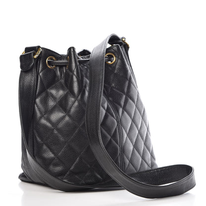 Chanel Caviar Quilted Drawstring Shoulder Bag Black 4 of 12