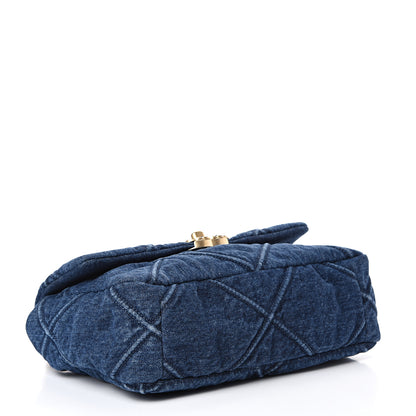 Chanel Denim Quilted Medium 19 Flap Blue 3 of 10