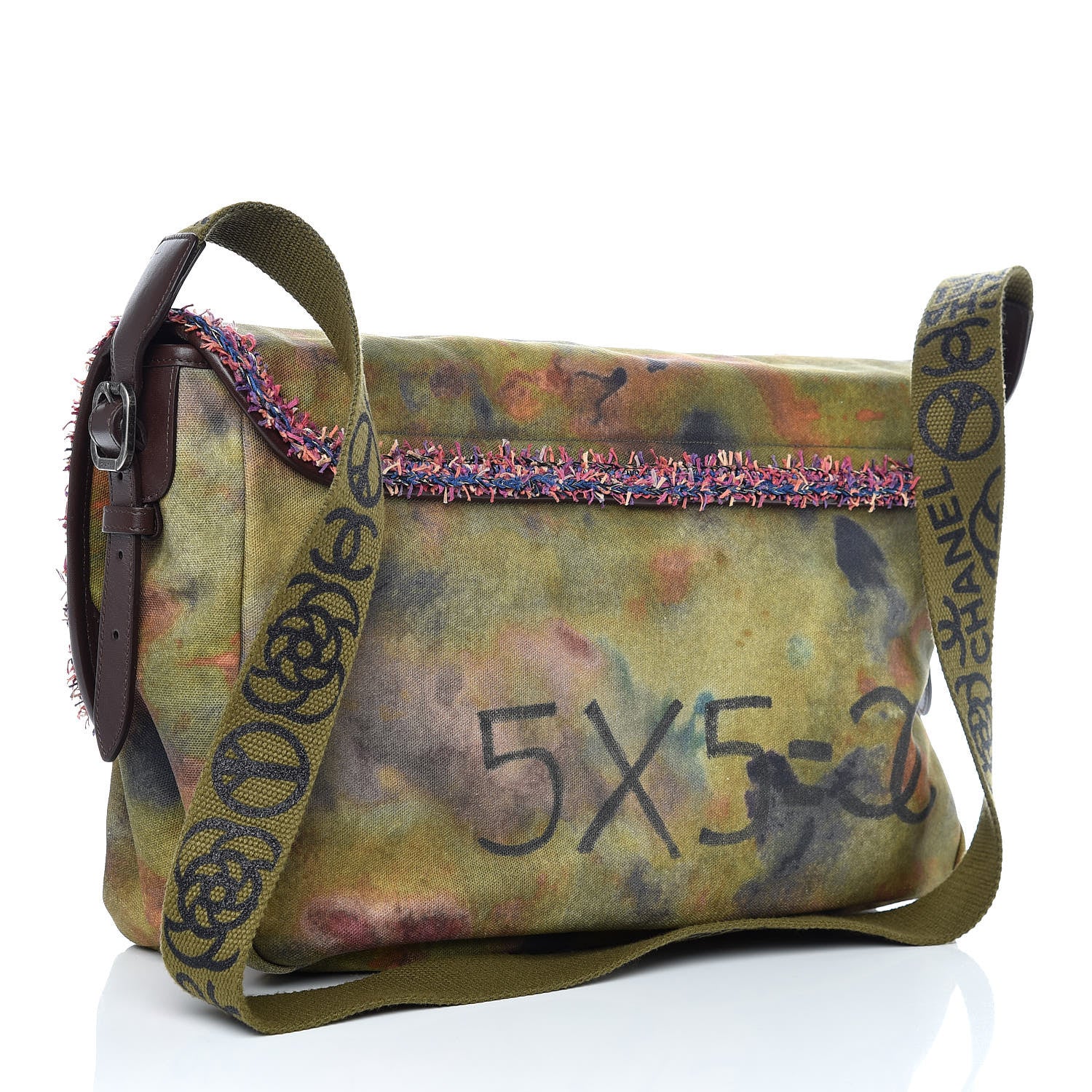 Chanel Washed Toile Graffiti On The Pavements Messenger Khaki Multicolor 3 of 13