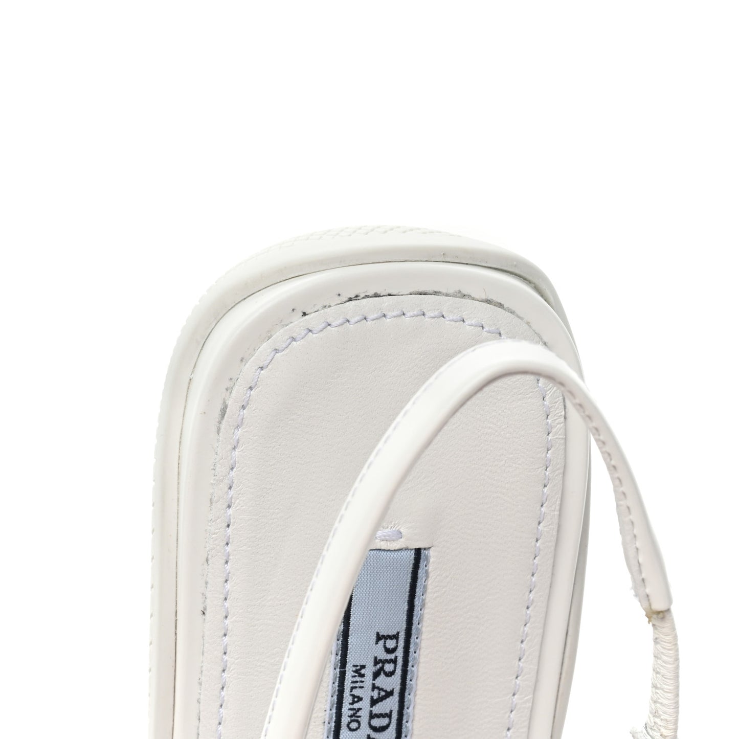Spazzolato Triangle Logo Pointed Toe Slingback Flats 37 White
