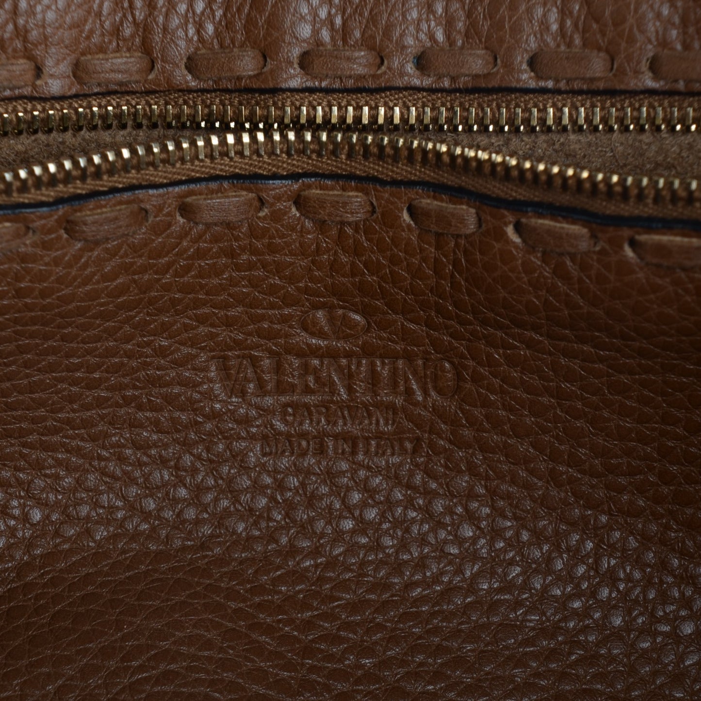 Grained Calfskin C-Rockee Fringe Tote Tan