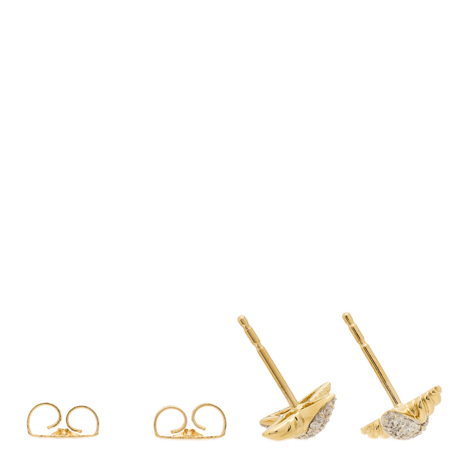 David Yurman 18K Yellow Gold Diamond Pave X Earrings 3 of 4