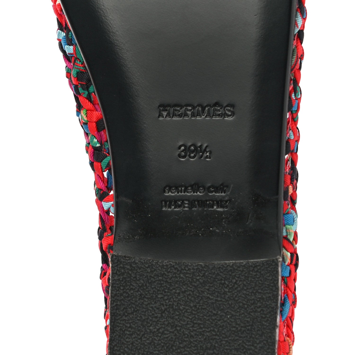 Hermes Printed Silk Braided Minorque Ballerina Flats 39.5 Multicolor 8 of 12