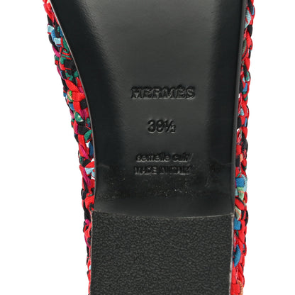 Hermes Printed Silk Braided Minorque Ballerina Flats 39.5 Multicolor 8 of 12