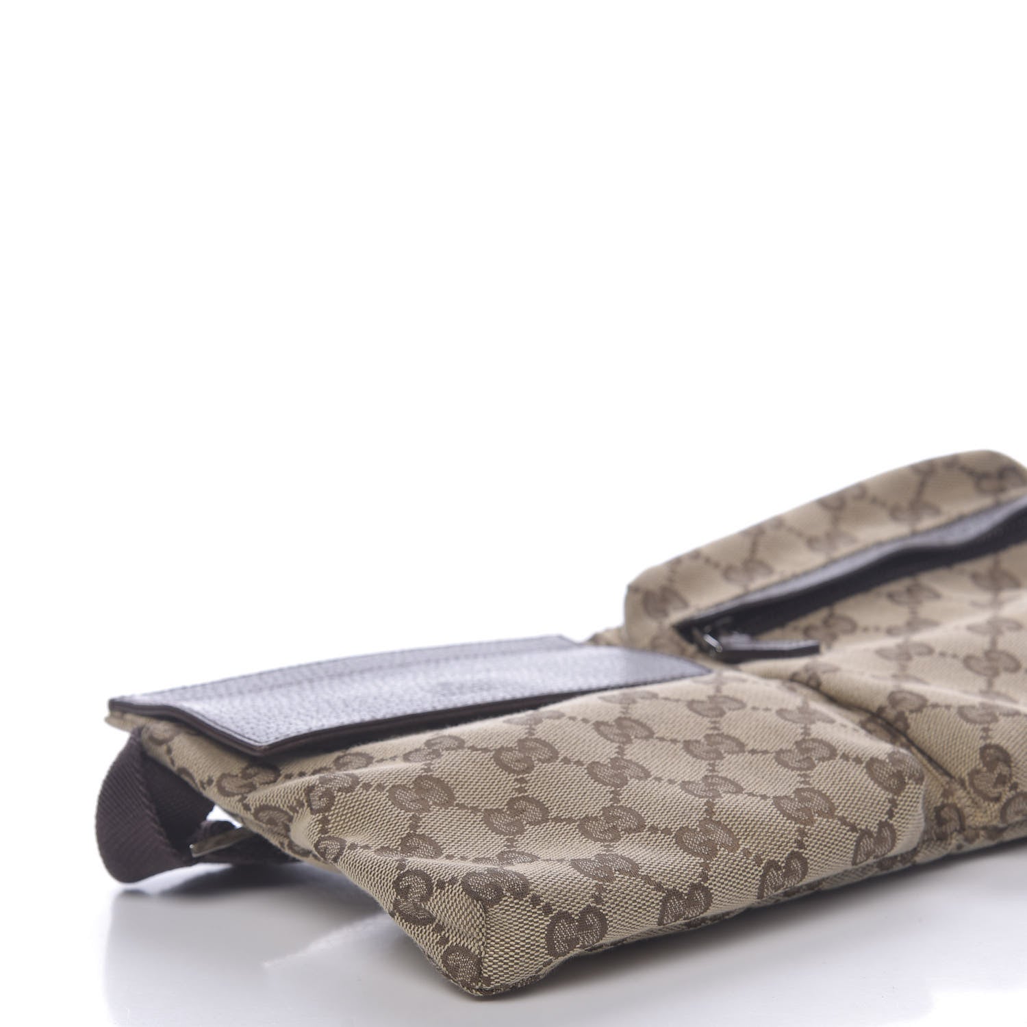 Gucci GG Monogram Double Pocket Belt Bag Dark Brown 8 of 13