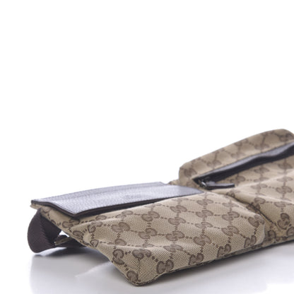 Gucci GG Monogram Double Pocket Belt Bag Dark Brown 8 of 13