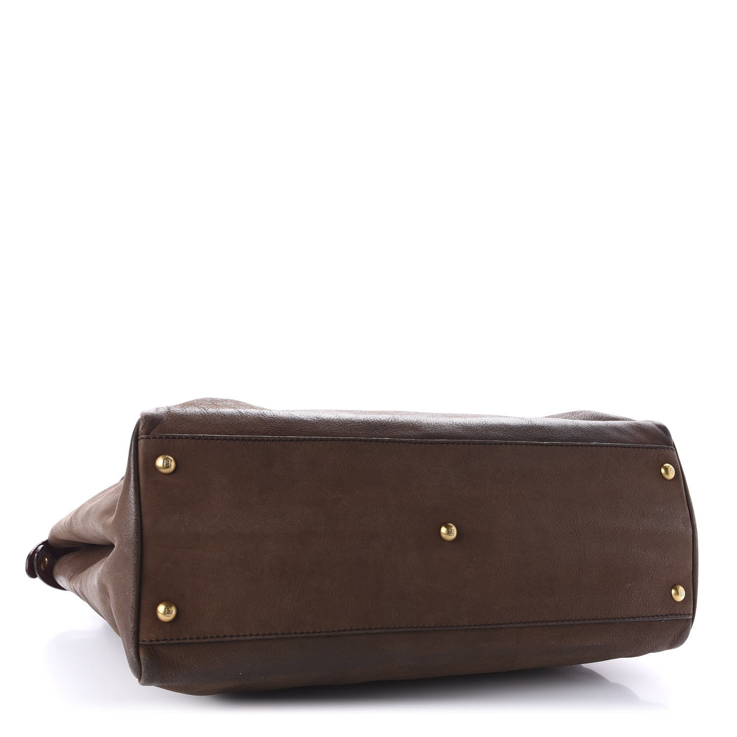 Fendi Buffalo Vitello Large Peekaboo Iconic Satchel Moro Granada 4 of 12