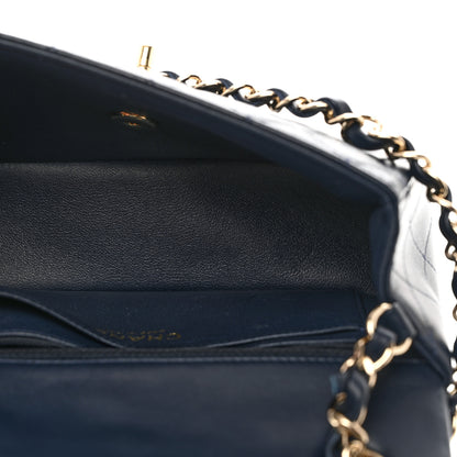 Chanel Lambskin Quilted Mini Rectangular Flap Dark Blue 5 of 10
