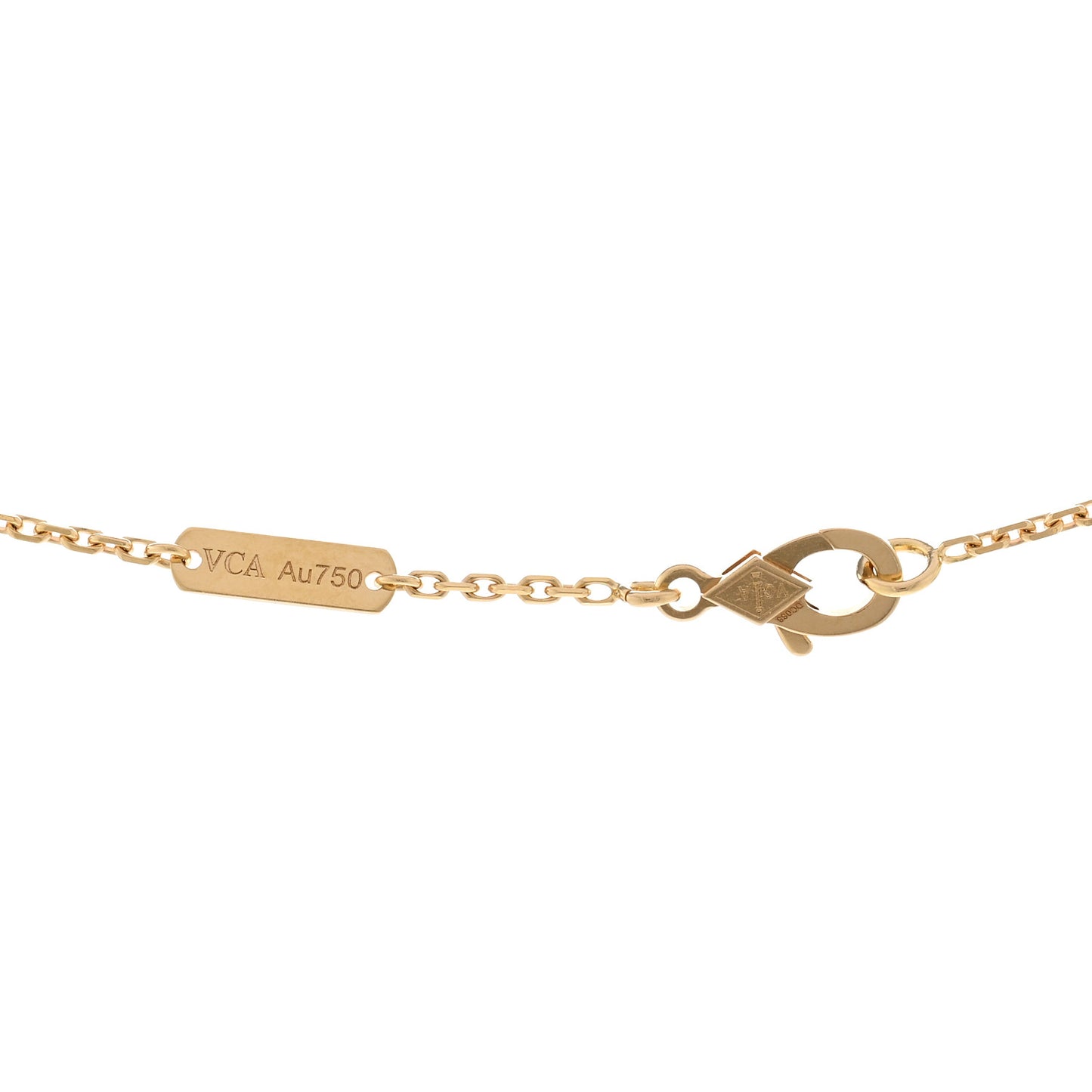 18K Yellow Gold Black Onyx Vintage Alhambra Pendant Necklace