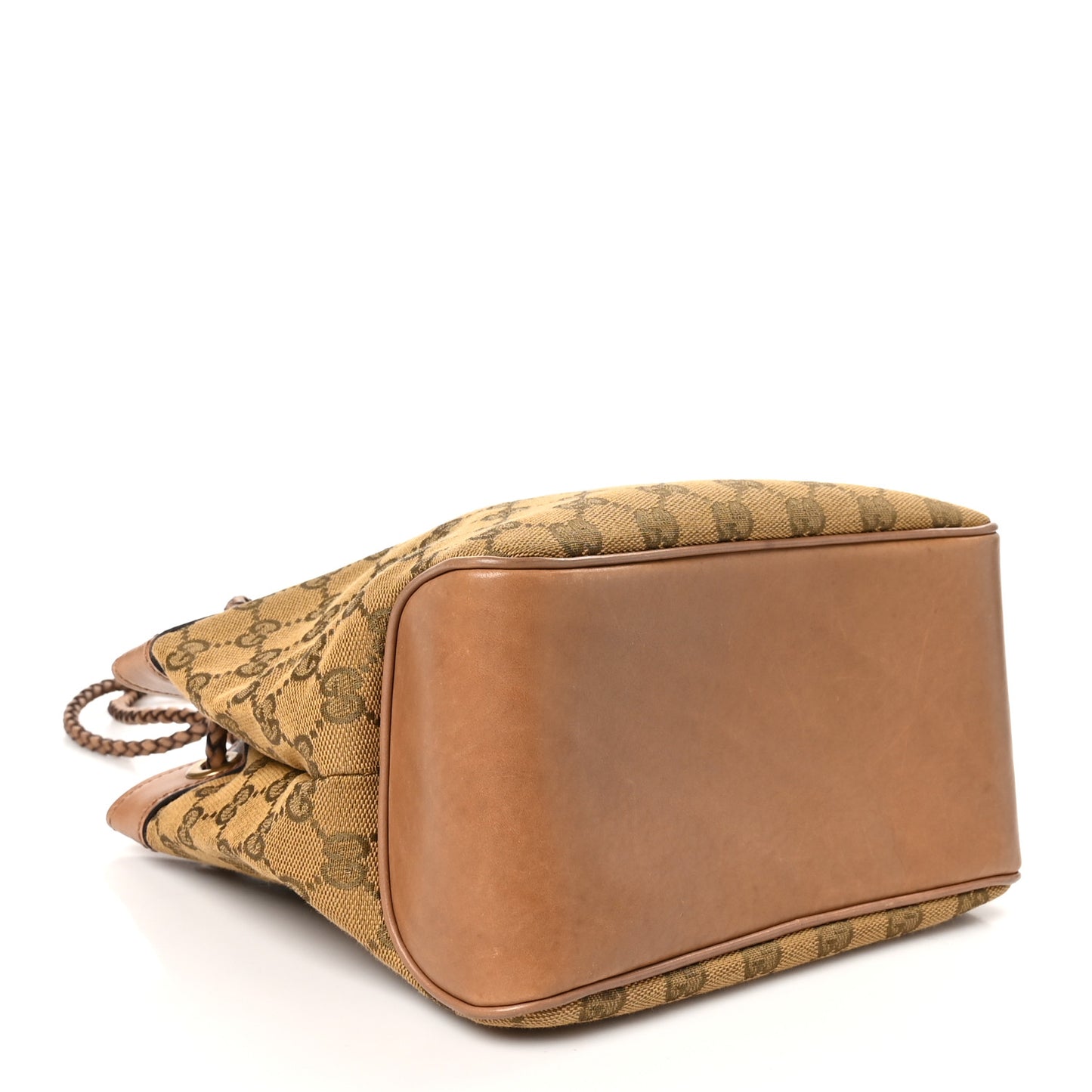 Monogram Woven Handle Tote Tan