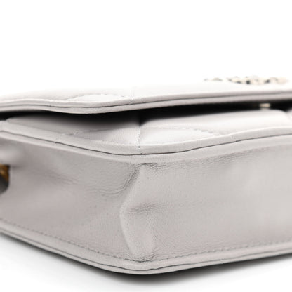 Chanel Lambskin Quilted Chanel 19 Wallet On Chain WOC Grey 9 of 13