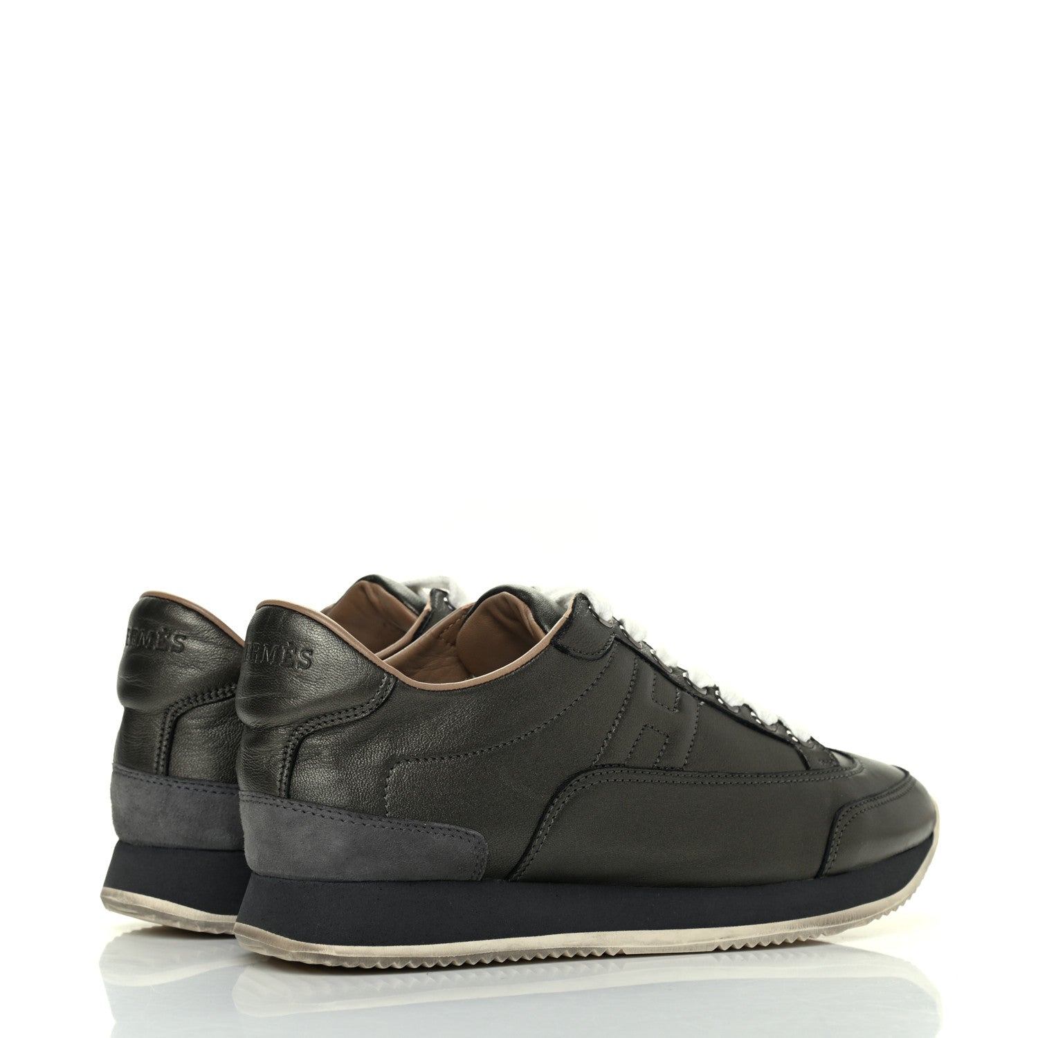 Hermes Metallic Nappa Womens Trail Sneakers 36 Black 4 of 13