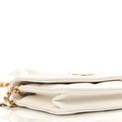 Chanel Lambskin Quilted Romance Clutch With Chain White 10 of 11