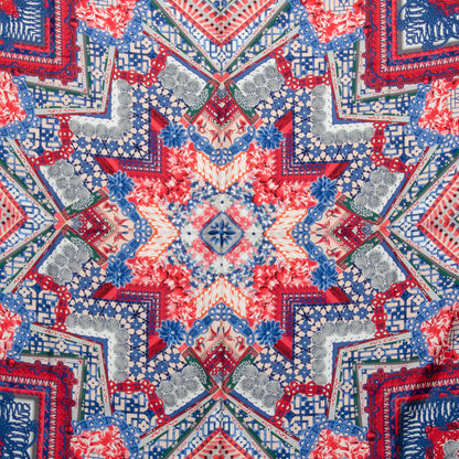 Louis Vuitton Silk Paradis Square Scarf Red Blue 1 of 5
